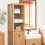 SoBuy Ψηλό Ντουλάπι Μπάνιου Φυσικό Ξύλο 40x35x172cm 6