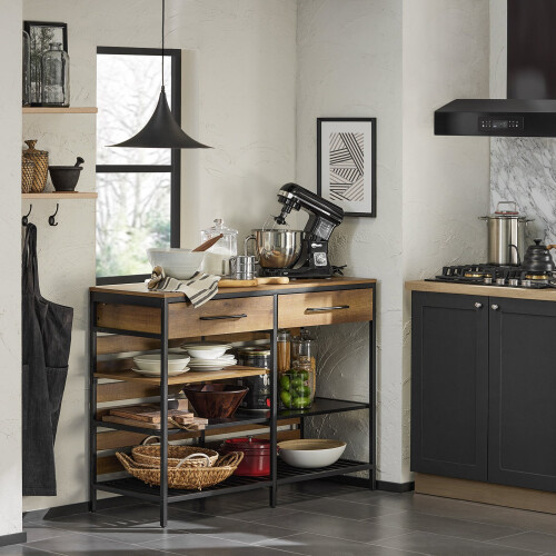 SoBuy Νησί Κουζίνας FSB85-PF Καστανό 120x45x91cm με Συρτάρι 1