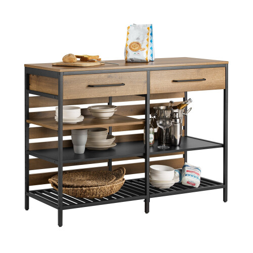 SoBuy Νησί Κουζίνας FSB85-PF Καστανό 120x45x91cm με Συρτάρι