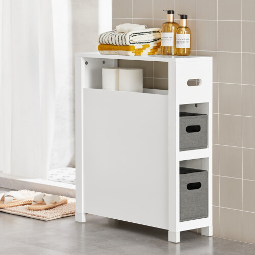 SoBuy Χαμηλό Ντουλάπι Μπάνιου Λευκό BZR83-W 1