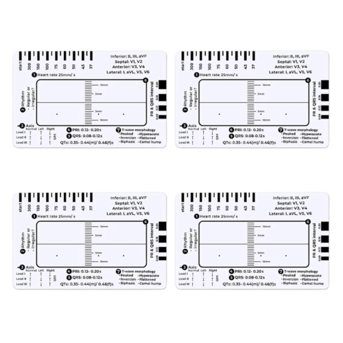 ECG 7 Step Ruler, Rapid Quick Cardiac Analysis and Measurement Tool