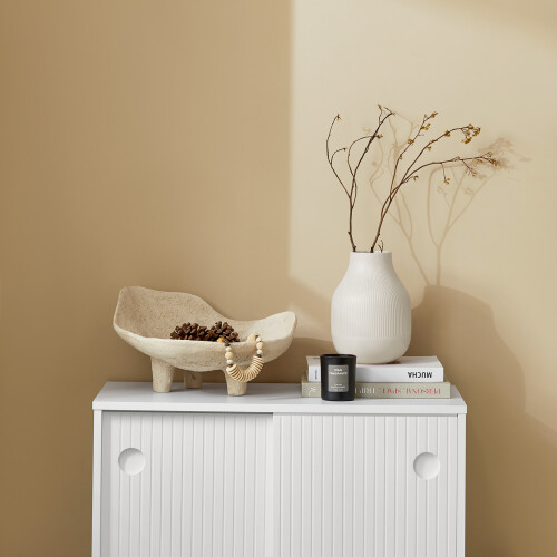 SoBuy Buffet Commode 2 Portes Coulissantes Blanc 2