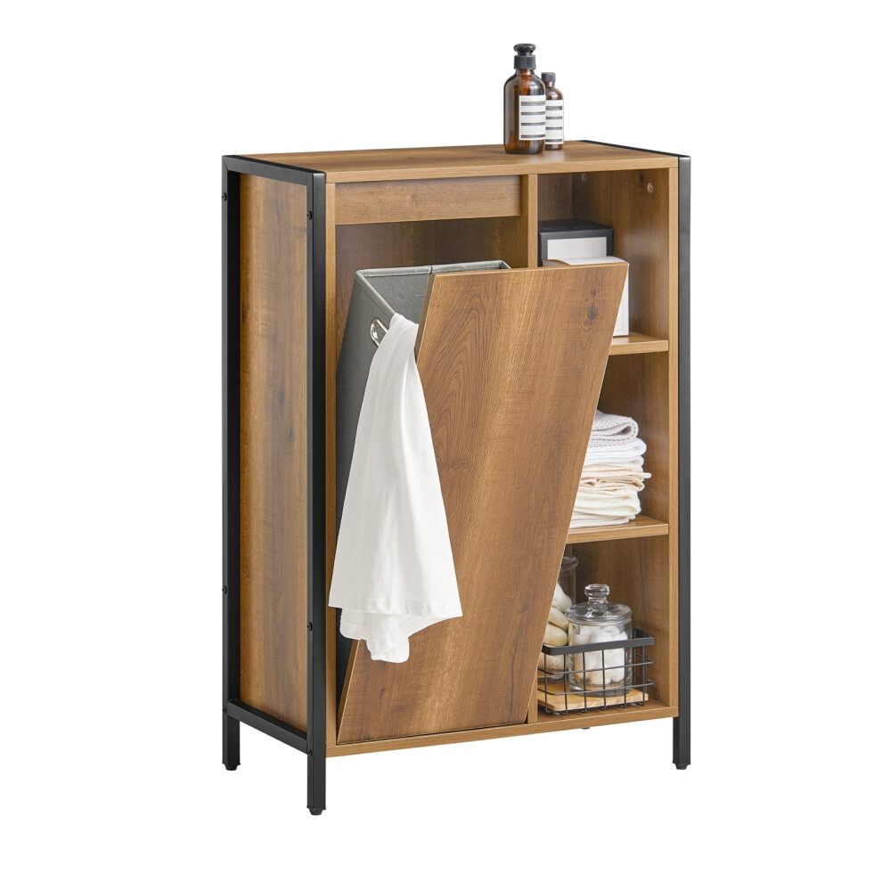 SoBuy Meuble Bas Salle de Bain avec Bac à Linge BZR65-PF