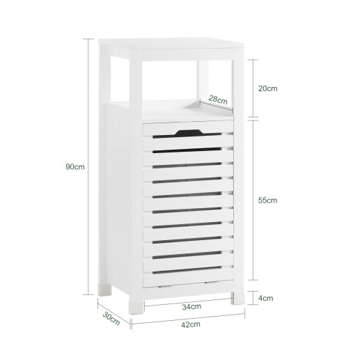 SoBuy Ντουλάπι Μπάνιου Λευκό 42x30x90cm 2