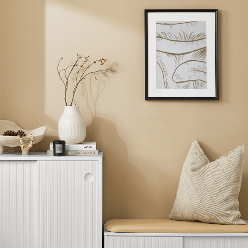 SoBuy Buffet Commode 2 Portes Coulissantes Blanc 1