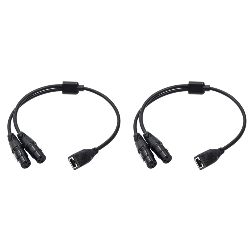1Pcs Dual 3Pin Xlr Female To Rj45 Adapter Rj45 To Dual Xlr Cable 4853702869743