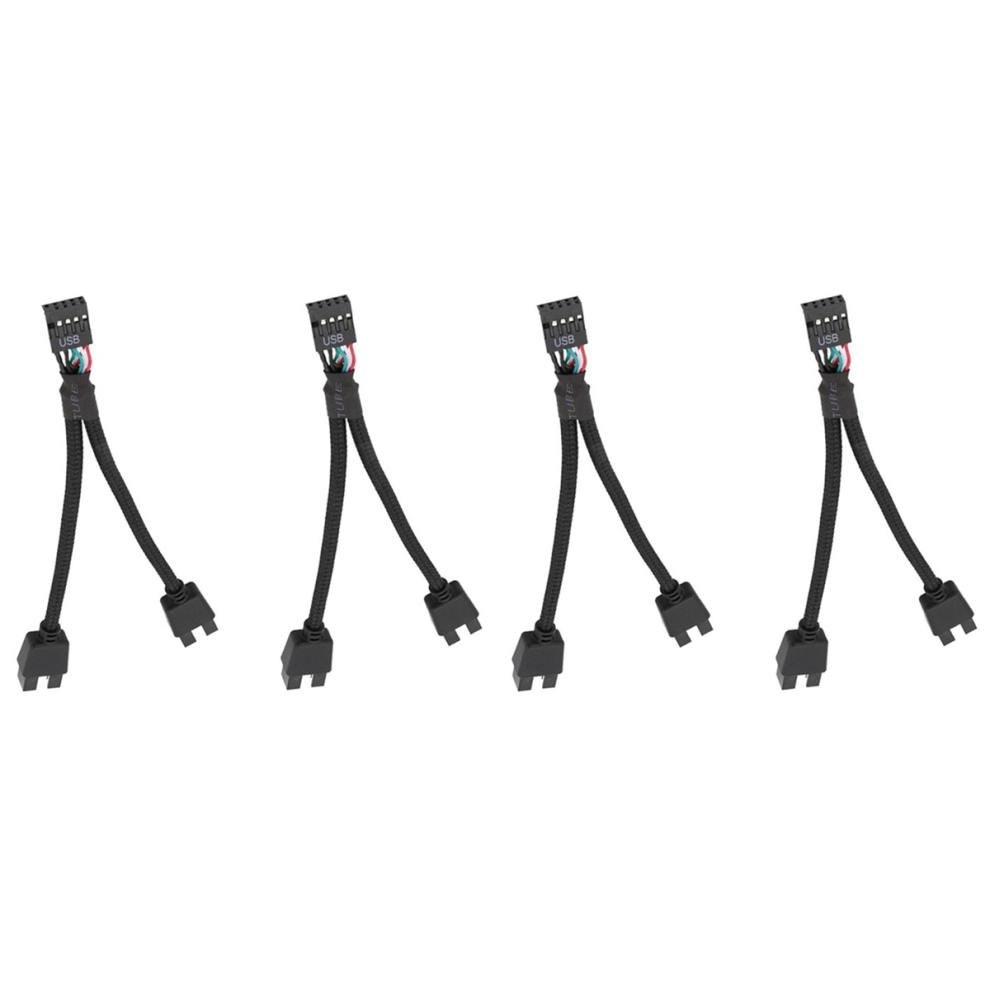 Computer Motherboard Usb 2.0 9Pin To Dual 9 Pin Extension Cable Black 4853702868654