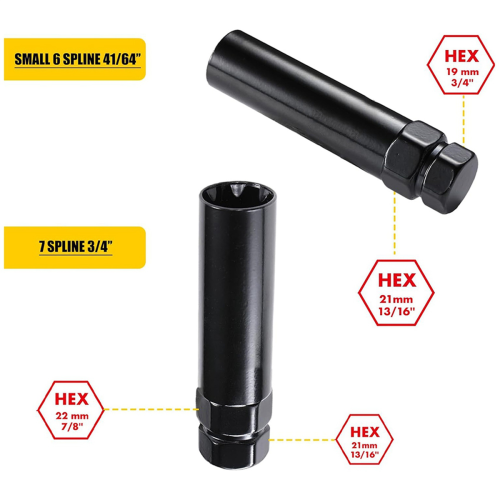 7 Spline Lug Nut Key 6 Spline Lug Nut Socket Removal Tool 1