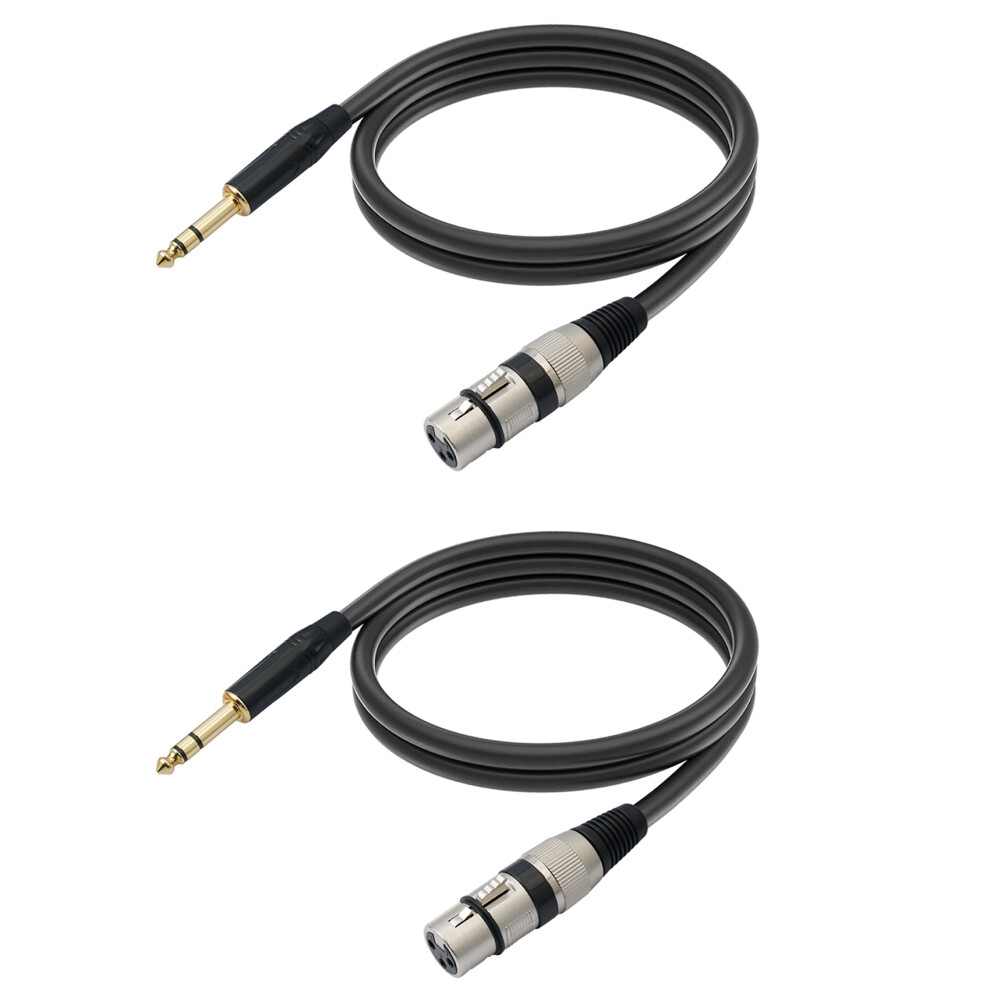 Trs 1/4 Inch To Xlr 3Pin Cable Balanced Xlr To Jack 6.35Mm 1.8M Gold 4853702876345