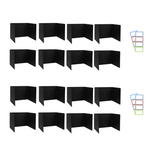 8 Pack Desk Dividers for Students, Waterproof Plastic black