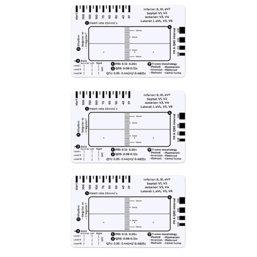 ECG 7 Step Ruler, Rapid Quick Cardiac Analysis and Measurement Tool