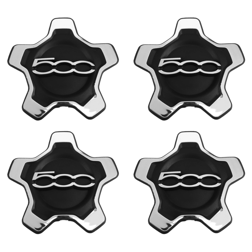 Car Wheel Center Cap Cover for 500X Dust Cover,Black & Silver-image-OPC-PHXB5ND-NEW