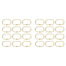 12 Pcs Open Shower Curtain Hook Rings Oval Hanging gold