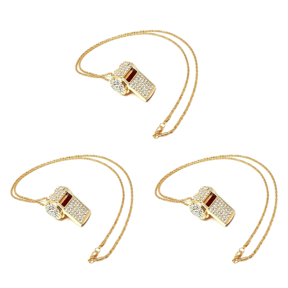 Fischietto In Metallo Con Strass E Cristallo, Fischietto Brillante Con Portachiavi