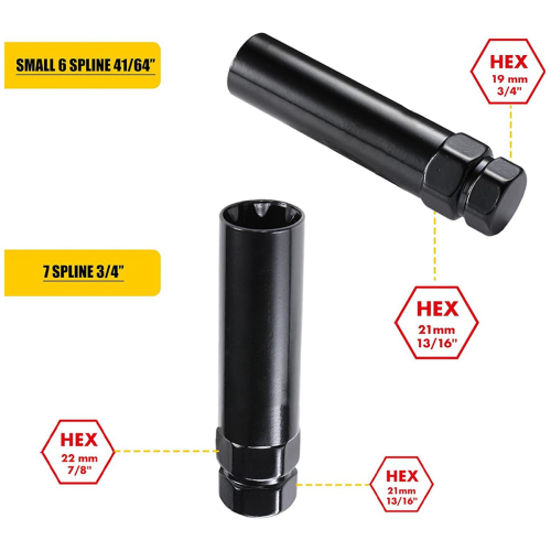 7 Spline Lug Nut Key 6 Spline Lug Nut Socket Removal Tool 1