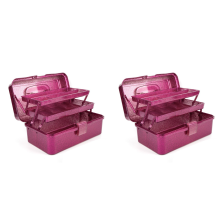 Glitter Pink & Craft Tool Storage Box, Stackable Carry Tackle Box