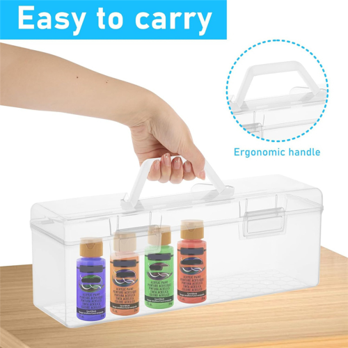 2Pcs Paint Storage Box, 30 Bottle Capacity Paint Storage Box 2