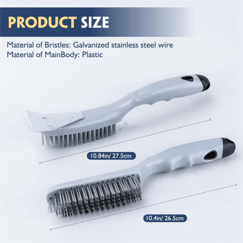 Stainless Steel Wire Brush Set with Strong Handle & Metal 2
