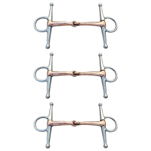 Fibbia per morso per cavallo con doppia articolazione, bocca in rame, 135 mm