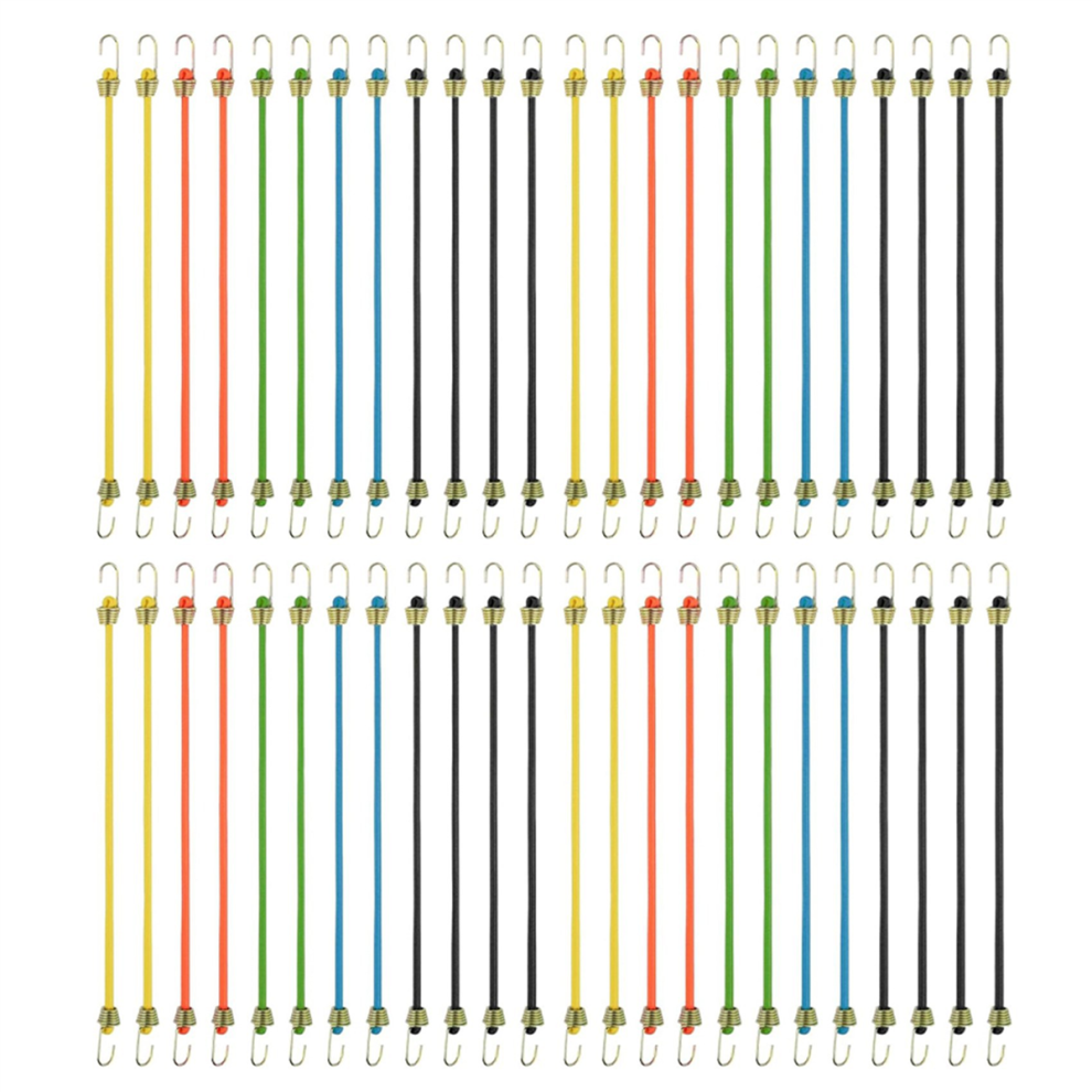 Piccole Corde Elastiche Con Ganci, Confezione Da 12, Corde Elastiche In Gomma Regolabili-image