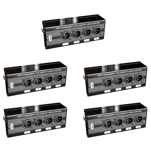 4-Channel 3-Pin XLR Audio and over Network Cable Extender, Male