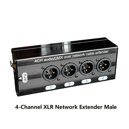 4-Channel 3-Pin XLR Audio and over Network Cable Extender, Male 1