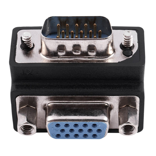 Adaptador VGA macho a hembra M/F en ángulo recto de 15 pines 2