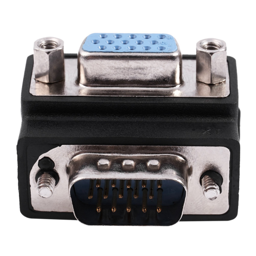 Adaptador VGA macho a hembra M/F en ángulo recto de 15 pines 1
