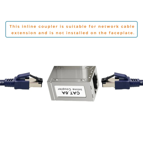RJ45 Female to Female CAT6A Shielded Coupler Inline Ethernet Coupler 2