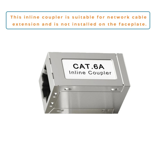 RJ45 Female to Female CAT6A Shielded Coupler Inline Ethernet Coupler 1