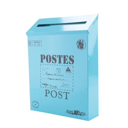 Mailbox Vintage Wall Mount Mailbox Post Letter Box Blue 2