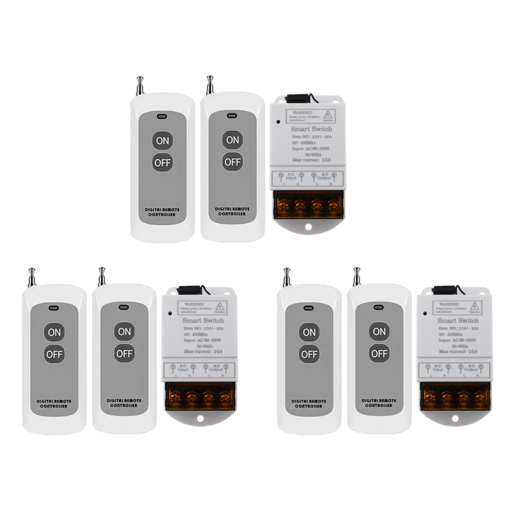433Mhz Wireless Remote Switch Ac 110V/120V/220V/ 30A 1Ch Relay 4851431253673