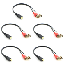 2 Male to Female 3.5mm Jack Aux Stereo Audio Cable