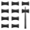 10 τεμάχια Chopsticks Rest Little Chopsticks Stands Fork View Set Μαύρο 3