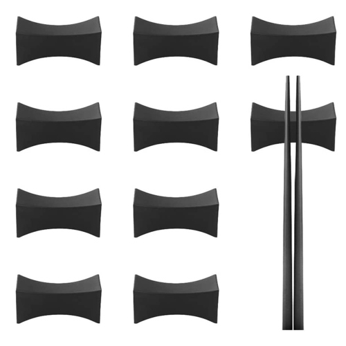 10 τεμάχια Chopsticks Rest Little Chopsticks Stands Fork View Set Μαύρο 2