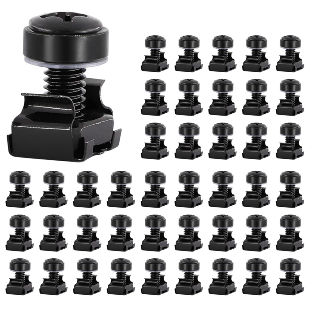 50Pcs M6x16mm Computer Rack Mount Cage Screws And Nuts & Washers 4851431257602