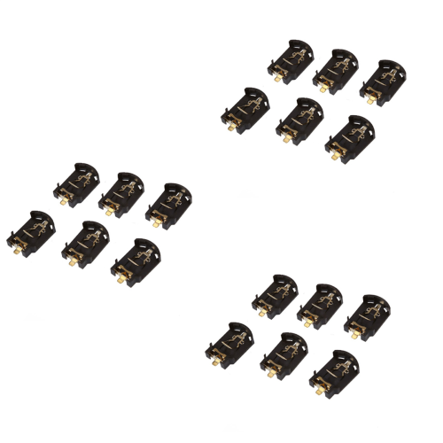 6PCS Brown Plastic Housing CR2032 Button Cell Battery Socket Holder