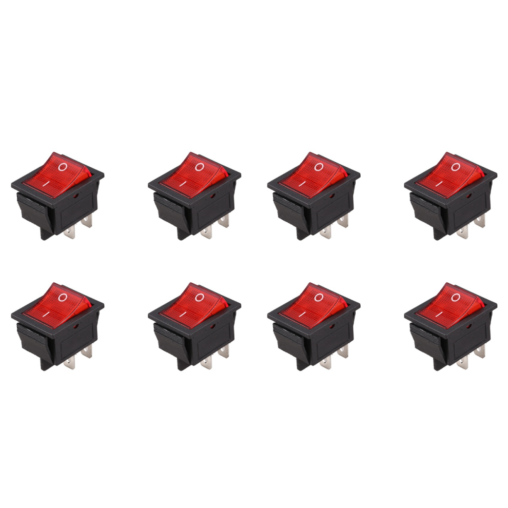 Red Light Illuminated 4 Pin Dpst On/Off Snap In Rocker Switch 4851431264389