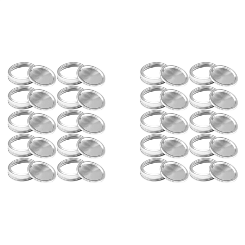 10 Pcs Canning Lids for Jar Wide Mouth Can Caps,Silver 86mm
