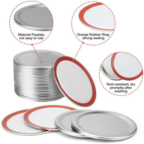 24 PCS Jar Lids, Regular Canning Lids with Silicone Seals Rings 1