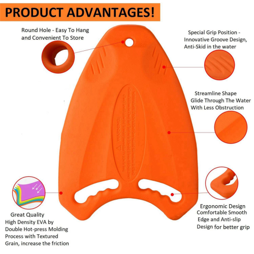Πορτοκαλί πλάκα προπόνησης EVA Back Float Kickboard για ενήλικες και παιδιά 1