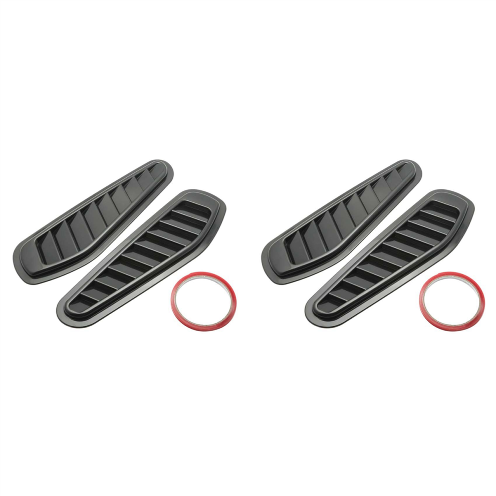 2Pcs Car Simulation Air Vent Universal Bonnet Hood Cover Black 4851431269506