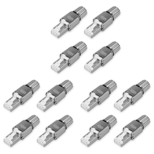 Set of 4 Cat6A RJ-45 Network Connectors-hielded Cat 6A Ethernet Cable