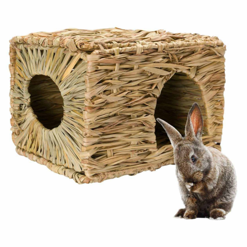 Guinea Pig Ferret Folding Straw Grass House 1