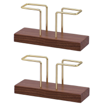 Napkin Holder for Tables,Walnut Wood Glossy Metal Holder B