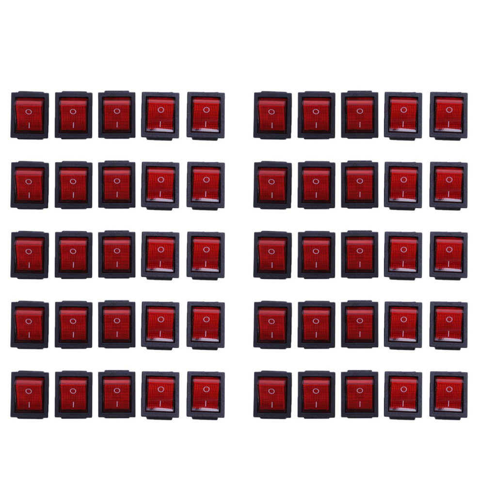5 X Red Illuminated Light On/Off Dpst Boat Rocker Switch 16A/250V 4851431279000