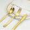 25 posate in plastica dorata pre-arrotolate - Set di posate 5