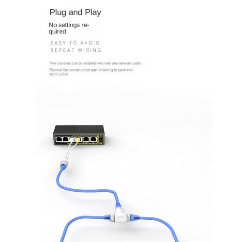 2-In-1 POE Camera Simplified Cable Connector Splitter Cable 2