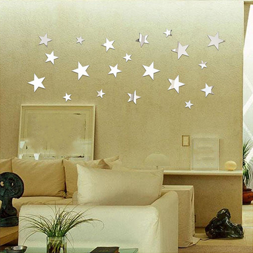 3D Sticker, 20 Wall Sticker Decal (Silver) 2