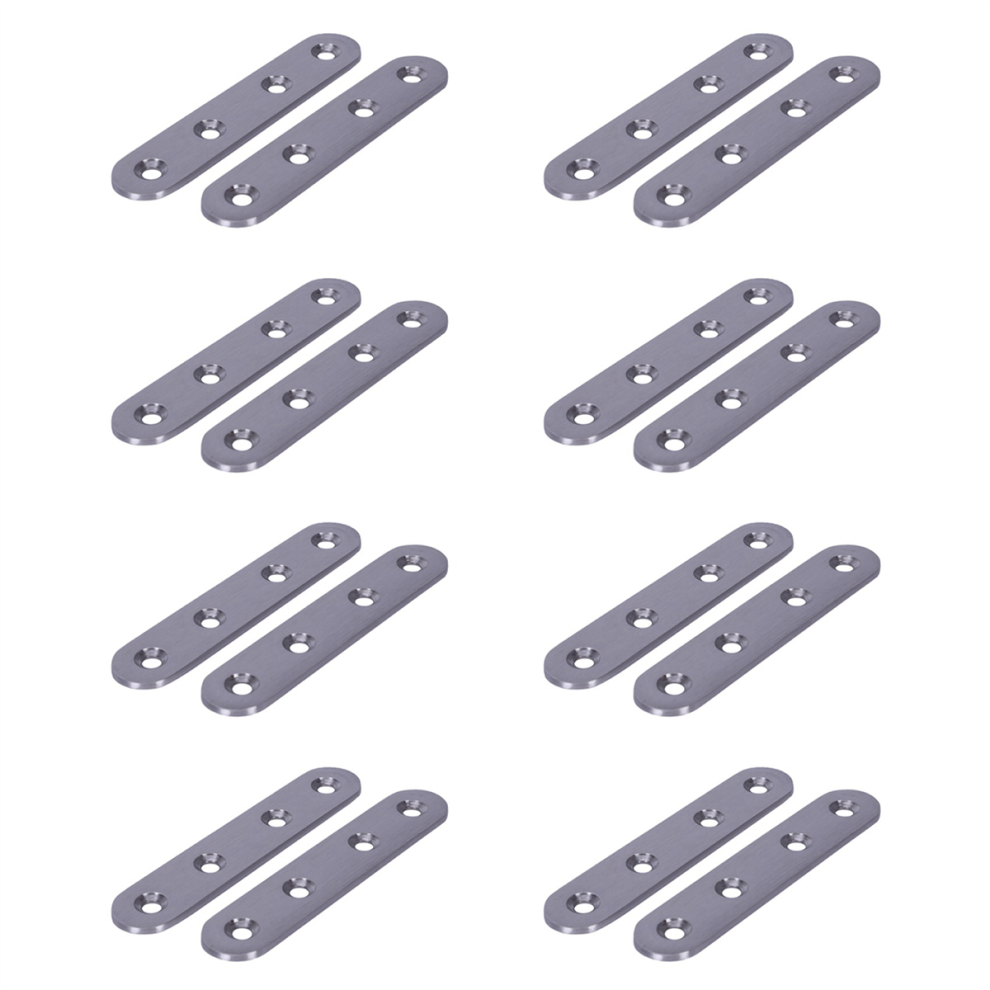 2X Flat Stainless Steel Repair Mending Fixing Plate Brackets Support 4851431284530